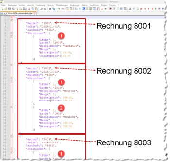 CSV nach JSON mit 1:n Unterstrukturen